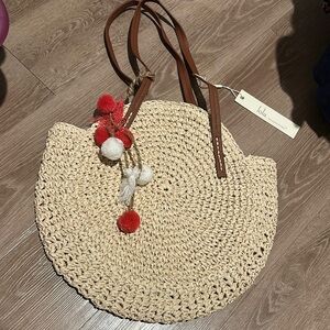 Straw beach bag or purse